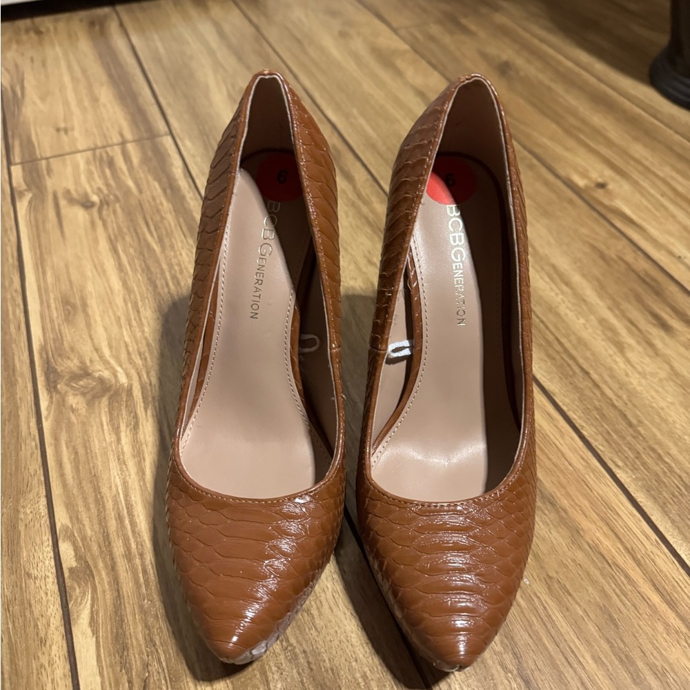 Bcbgeneration Brown Textured Heels - image 2